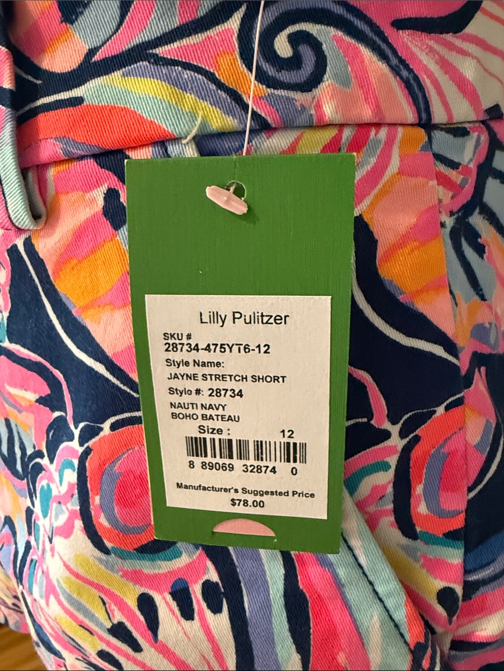 Lilly Pulitzer Women’s Jayne Stretch Shorts Boho Bateau NWT - Picture 2 of 5